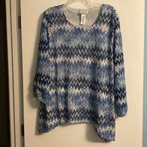 Alfred Dunner size 3x blue blouse